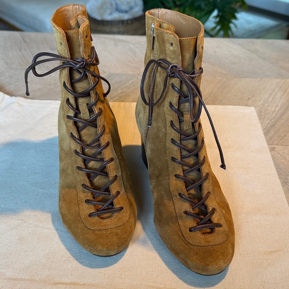 SÉZANE Lace Up Suede Leather Booties SUPER RARE sz US 7 / FR 38 - Picture 11 of 11